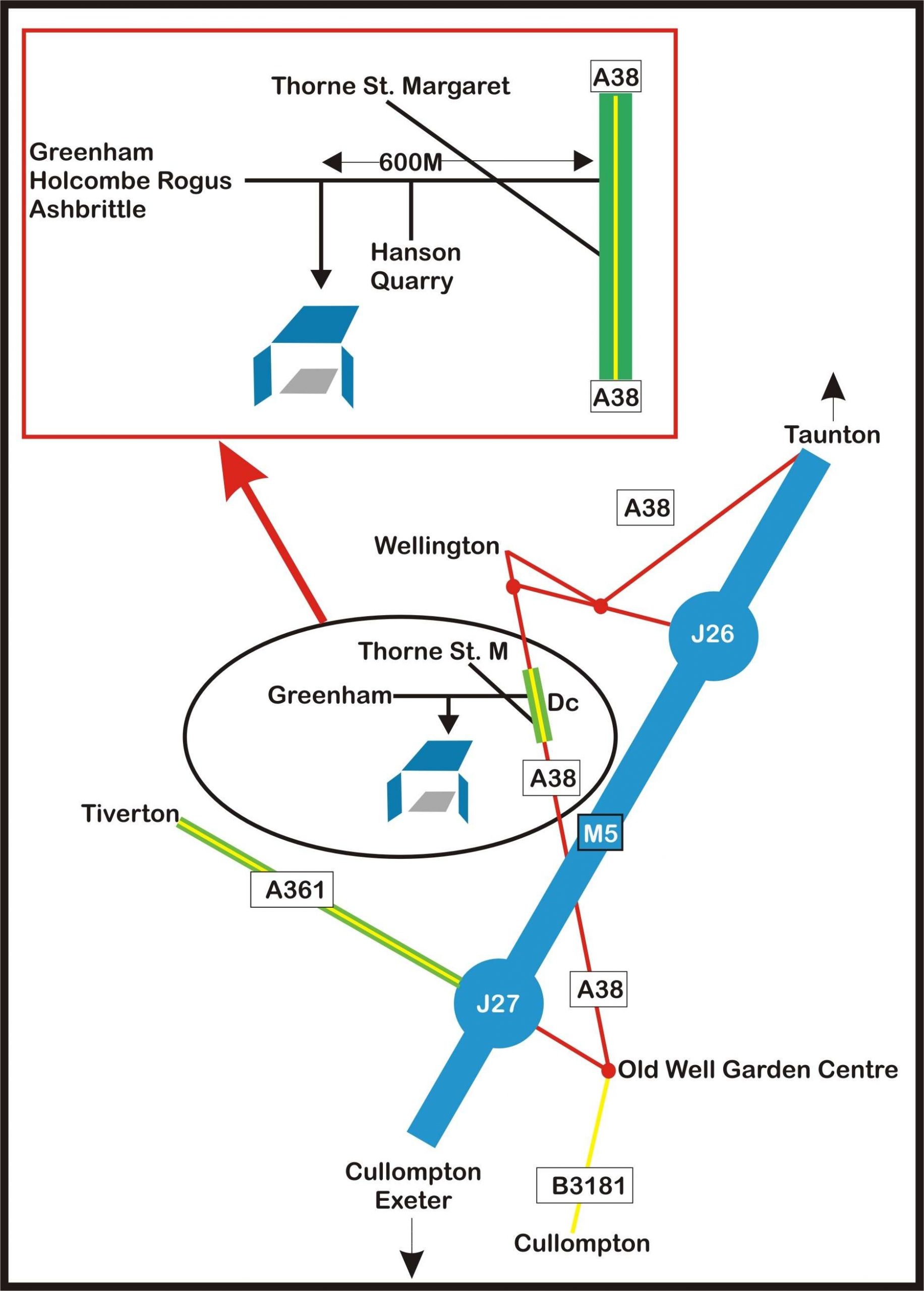 Easy Access from Exeter Just off J27 M5