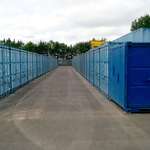 A wide access road at whiteball self storage