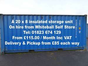 An image of an self storage unit on hire from Whiteball Self Storage. Our Store2Door service.