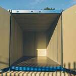 The inside of a 20 x 8 full lined and insulated self storage unit.