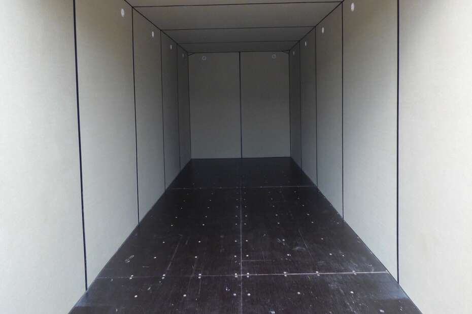 Showing a fully baorded and insulated 20 x 8 self storage unit.