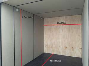 An waterproof MDF boared and insulated 10 x 8 storage unit.