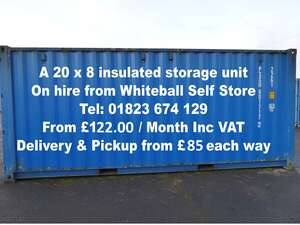 An insulated self storage onsite at a customers property.