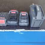 Lithium ion batteries being stored in a steel container