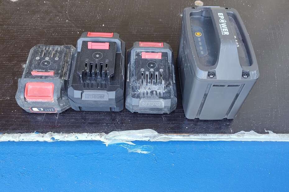 Lithium ion batteries being stored in a steel container
